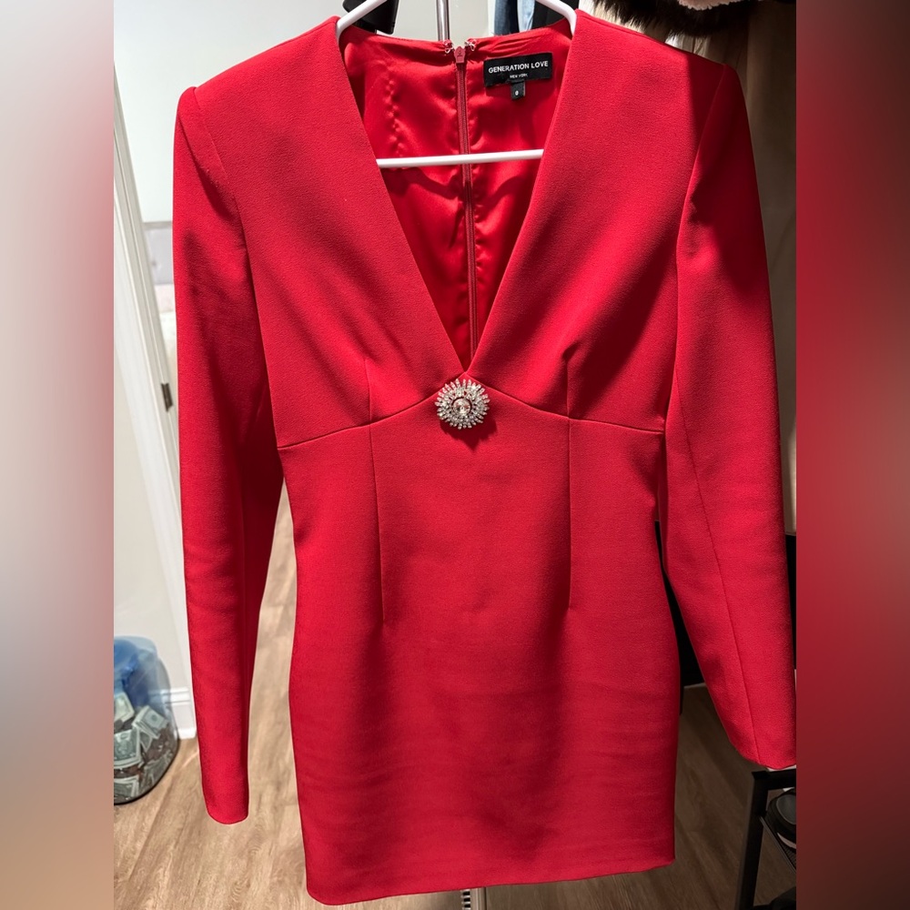 Generation Love Lorenzo Crepe Brooch Sheath Dress